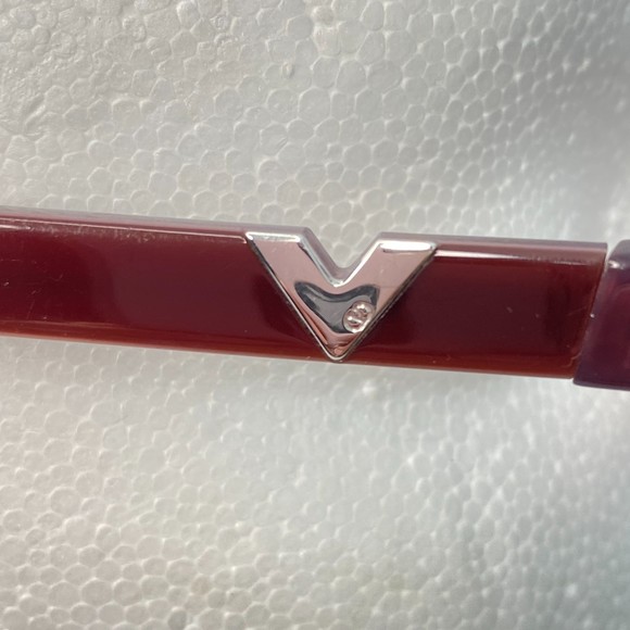 Valentino Eyeglasses Made In Italy 135 V5129 K7B Maroon Brown Gold Accents - Picture 9 of 9